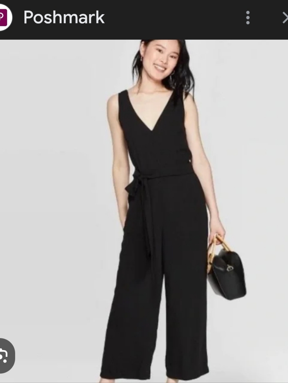 Women's  Size XL Sleeveless V-Neck Jumpsuit - A New Day Black .  NWT